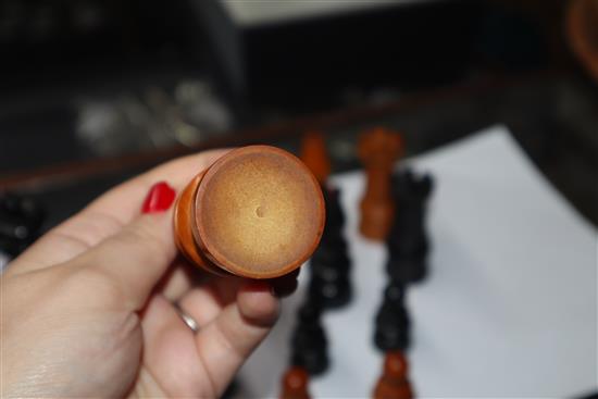 A Jacques style carved chess set